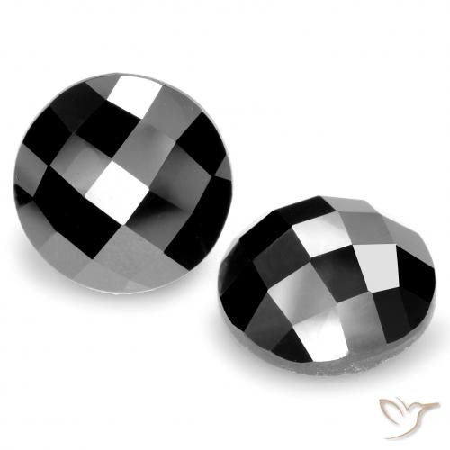 14.1 ct Black Spinel, 12.1 mm Round Rose Cut From Thailand, Photo A