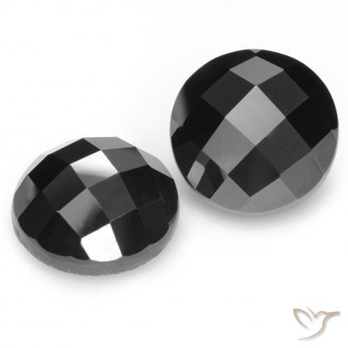 14.33 ctw Black Spinel Stones, Natural Spinel in Round Rose-Cut Shape for Sale