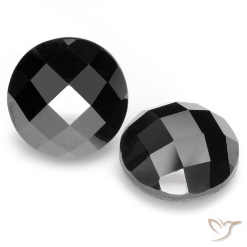 14.26 ct Black Spinel, 12.1 mm Round Rose Cut From Thailand, Photo A