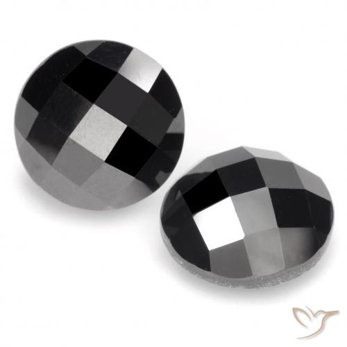14.62 ct Black Spinel, 12.1 mm Round Rose Cut From Thailand, Photo A