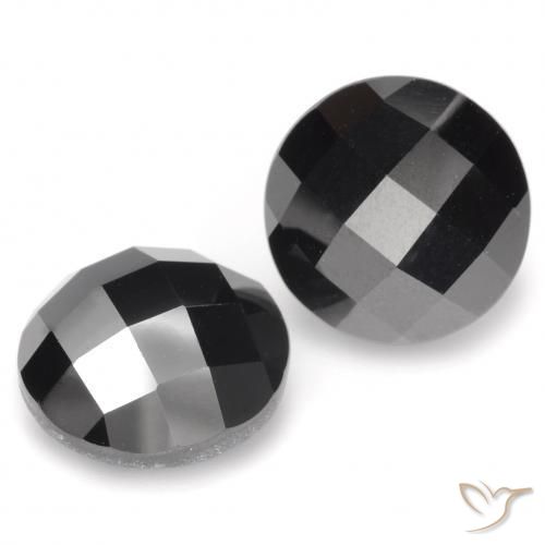 14.62 ctw Black Spinel Stones, Natural Spinel in Round Rose-Cut Shape for Sale