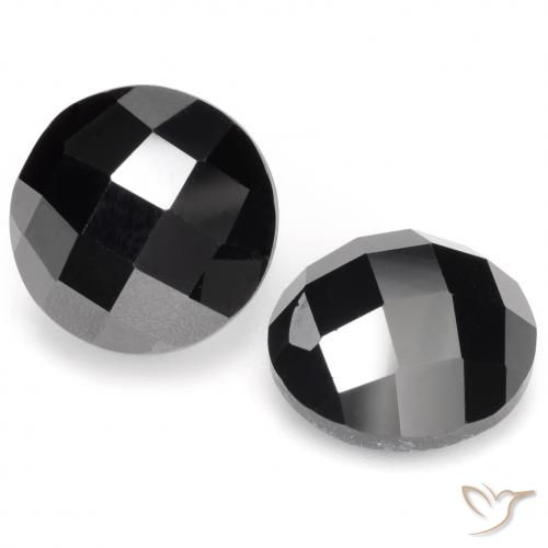 14.62 ct Black Spinel, 12 mm Round Rose Cut From Thailand, Photo A