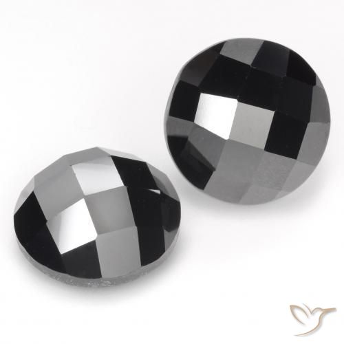 14.62 ctw Black Spinel Stones, Natural Spinel in Round Rose-Cut Shape for Sale