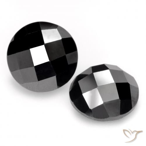 13.21 ct Black Spinel, 11.6 mm Round Rose Cut From Thailand, Photo A