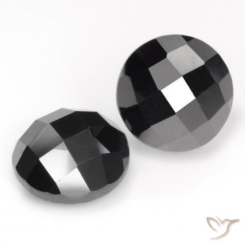 14.60 ctw Black Spinel Stones, Natural Spinel in Round Rose-Cut Shape for Sale