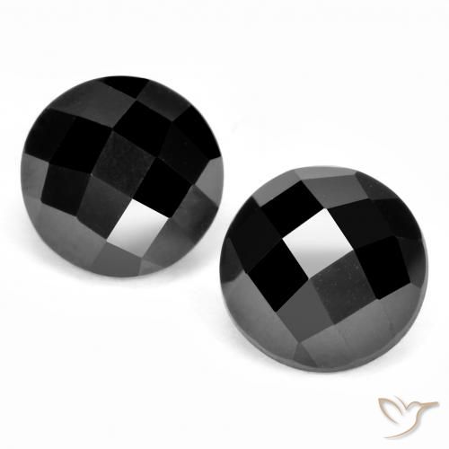 7.5 ct Black Spinel, 9.1 mm Round Rose Cut From Thailand, Photo A