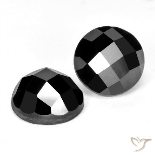 7.50 ctw Black Spinel Stones, Natural Spinel in Round Rose-Cut Shape for Sale