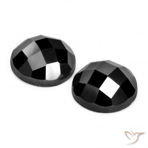 Spinel Gemstones in 9 mm (calibrated) Size for Sale, Spinel Stones in Black Color
