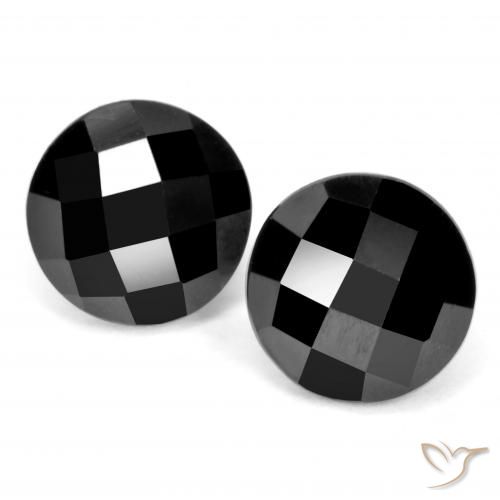 6.7 ct Black Spinel, 9.1 mm Round Rose Cut From Thailand, Photo A
