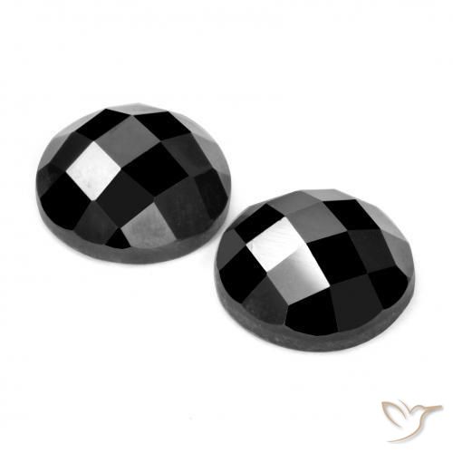 Spinel Gemstones in 9 mm (calibrated) Size for Sale, Spinel Stones in Black Color