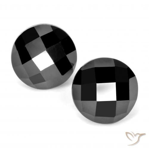 7.02ctw Natural Black Spinel, Round, Opaque