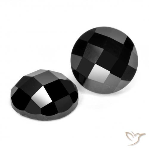 7.02 ctw Black Spinel Stones, Natural Spinel in Round Rose-Cut Shape for Sale