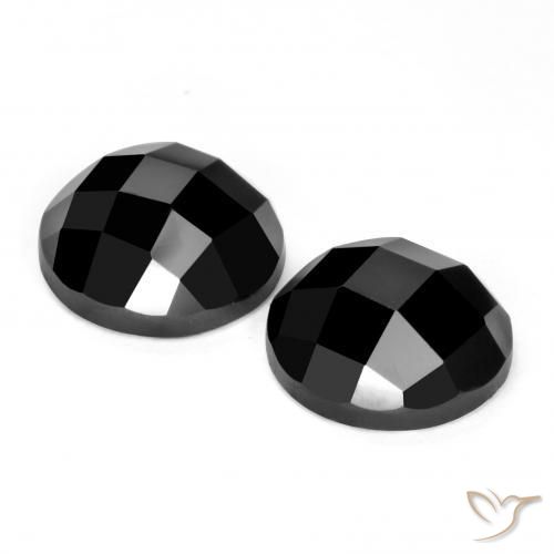 Spinel Gemstones in 9 mm (calibrated) Size for Sale, Spinel Stones in Black Color