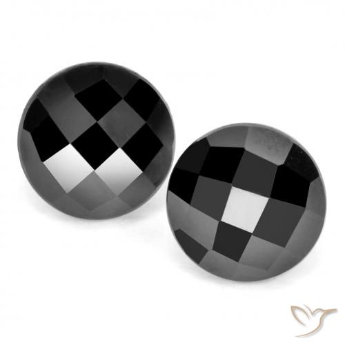6.99 ct Black Spinel, 9.2 mm Round Rose Cut From Thailand, Photo A