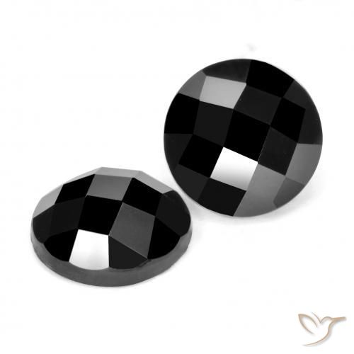 6.63 ctw Black Spinel Stones, Natural Spinel in Round Rose-Cut Shape for Sale
