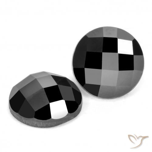 7.02 ctw Black Spinel Stones, Natural Spinel in Round Rose-Cut Shape for Sale