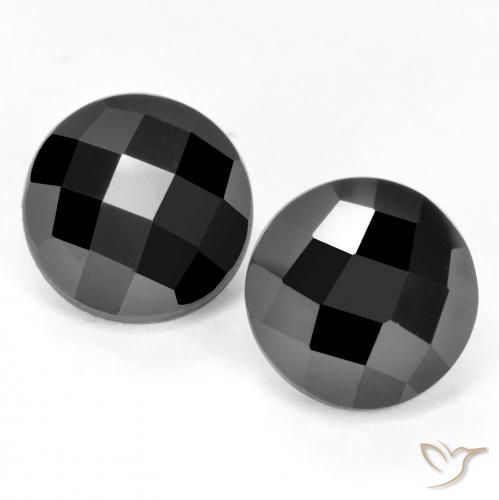 7.96ctw Natural Black Spinel, Round, Opaque