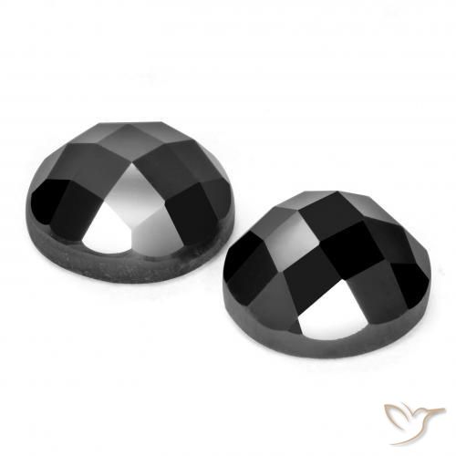 Spinel Gemstones in 9 mm (calibrated) Size for Sale, Spinel Stones in Black Color