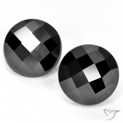 7.42ctw Natural Black Spinel, Round, Opaque