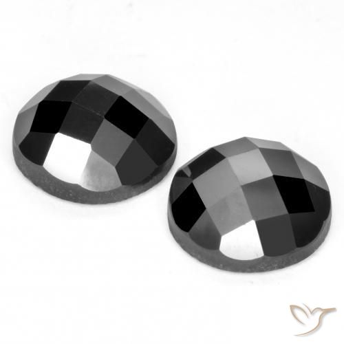 Spinel Gemstones in 9 mm (calibrated) Size for Sale, Spinel Stones in Black Color