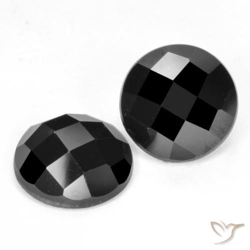 6.57 ctw Black Spinel Stones, Natural Spinel in Round Rose-Cut Shape for Sale