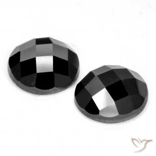 Spinel Gemstones in 9 mm (calibrated) Size for Sale, Spinel Stones in Black Color
