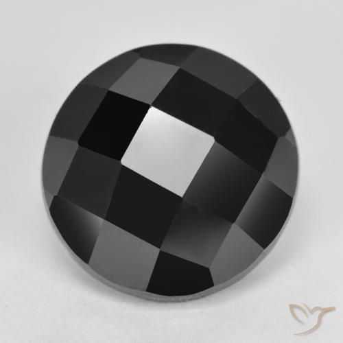 7.53ct Natural Black Spinel, Round, Opaque