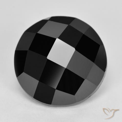 7.27ct Natural Black Spinel, Round, Opaque, Photo A