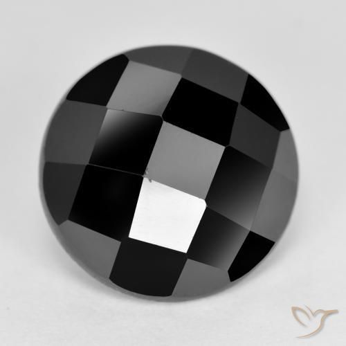 6.27 ct Black Spinel Stone, Natural Spinel in Round Rose-Cut Shape for Sale