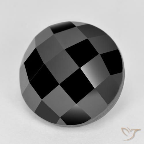Черный Шпинель Камень - 6.9ct Круглая Огранка Роза (ID: 612868)