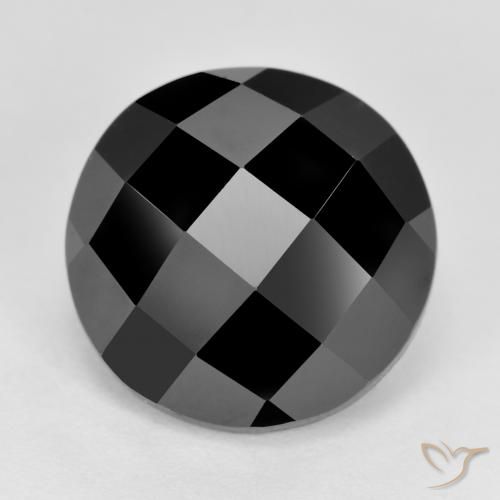 6.87 ct Black Spinel Stone, Natural Spinel in Round Rose-Cut Shape for Sale