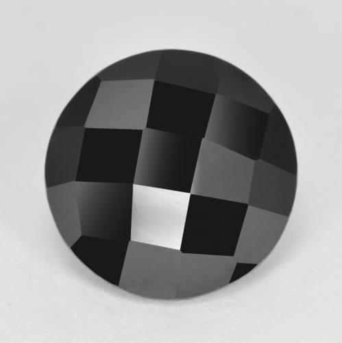 6.01 ct Black Spinel Gemstone, Spinel Gem in Round Rose-Cut Shape for Sale.