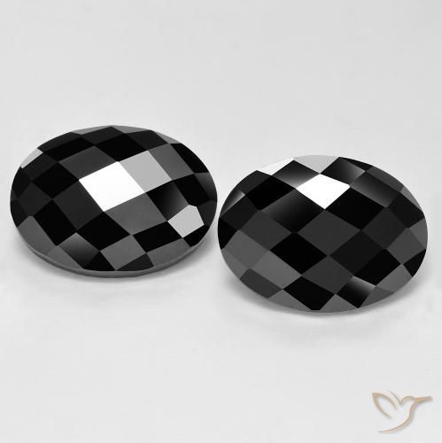 22.77 ct Black Spinel, 16.2 x 12.1 mm Oval Rose Cut From Thailand, Photo A