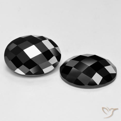 22.77 ctw Black Spinel Stones, Natural Spinel in Oval Rose-Cut Shape for Sale
