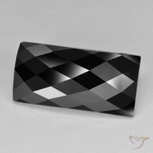 13.35 ct Black Spinel Stone, Natural Spinel in Baguette Rose-Cut Shape for Sale