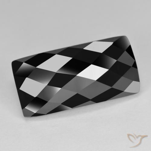 14.01 ct Black Spinel Stone, Natural Spinel in Baguette Rose-Cut Shape for Sale