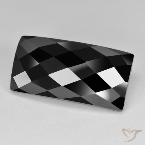 14.64 ct Black Spinel Stone, Natural Spinel in Baguette Rose-Cut Shape for Sale
