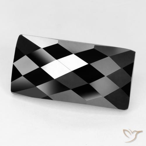 13.46 ct Black Spinel Stone, Natural Spinel in Baguette Rose-Cut Shape for Sale