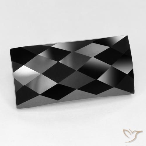 12.28 ct Black Spinel Stone, Natural Spinel in Baguette Rose-Cut Shape for Sale