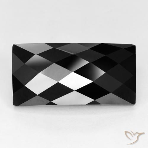 Espinela Negro Corte Baguette de 19,9 x 10,1mm de Tailandia, peso de 15.29 ct, piedra preciosa natural No tratado en Opaco Clarity, Espinela Corte Baguette Rosa de 1 pieza - Color: Negro, dureza Mohs de 8 Adecuado para joyas de uso diario, Photo A