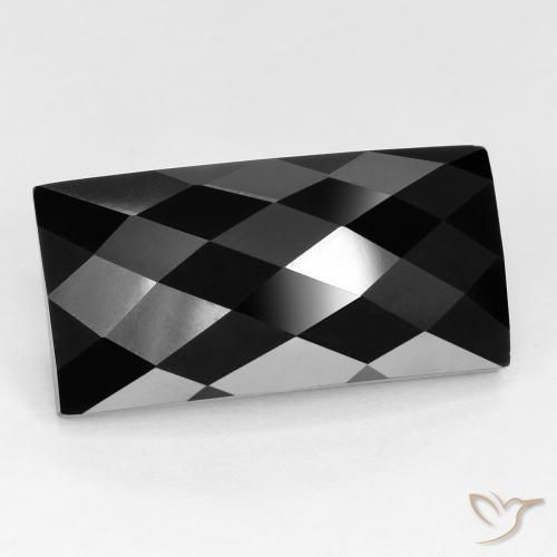 15.29 ct Black Spinel Stone, Natural Spinel in Baguette Rose-Cut Shape for Sale