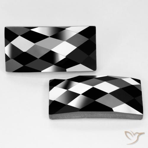 25.66 ctw Black Spinel Stones, Natural Spinel in Baguette Rose-Cut Shape for Sale