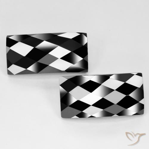 27.85ctw Natural Black Spinel, Baguette, Opaque