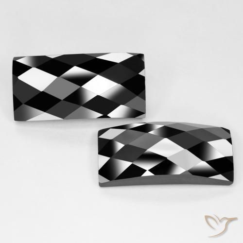 27.85 ctw Black Spinel Stones, Natural Spinel in Baguette Rose-Cut Shape for Sale