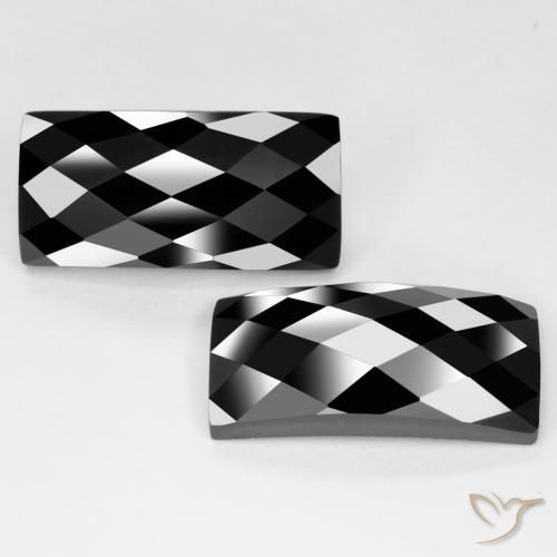 25.66 ctw Black Spinel Stones, Natural Spinel in Baguette Rose-Cut Shape for Sale
