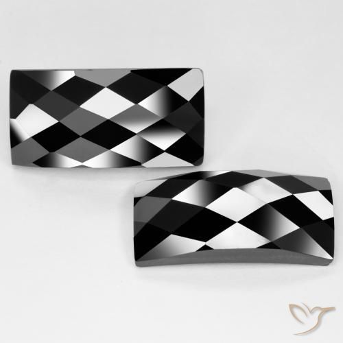 29.48 ctw Black Spinel Stones, Natural Spinel in Baguette Rose-Cut Shape for Sale