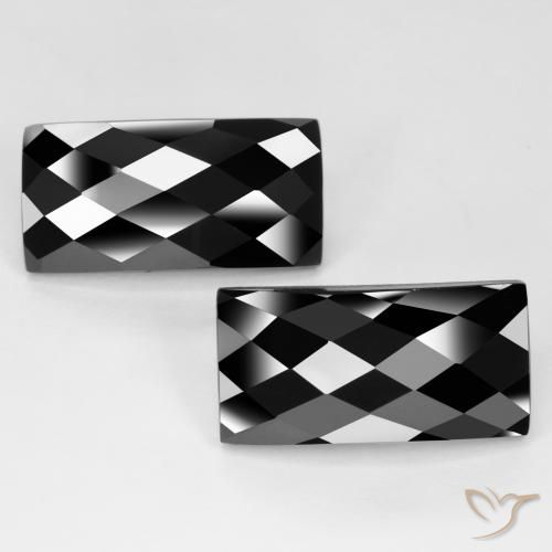 28.23 ctw Black Spinel Stones, Natural Spinel in Baguette Rose-Cut Shape for Sale