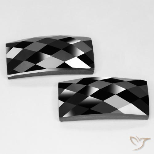 25.41ctw Natural Black Spinel, Baguette, Opaque