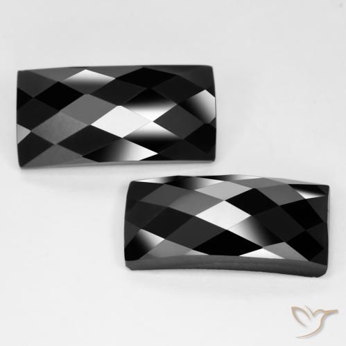 26.57ctw Natural Black Spinel, Baguette, Opaque