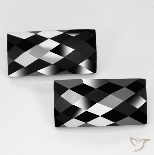 26.57 ctw Black Spinel Stones, Natural Spinel in Baguette Rose-Cut Shape for Sale